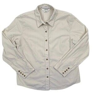 Orvis Western Corduroy Shirt Cream Ivory Soft Cotton Cowgirl Cabin Cozy 10